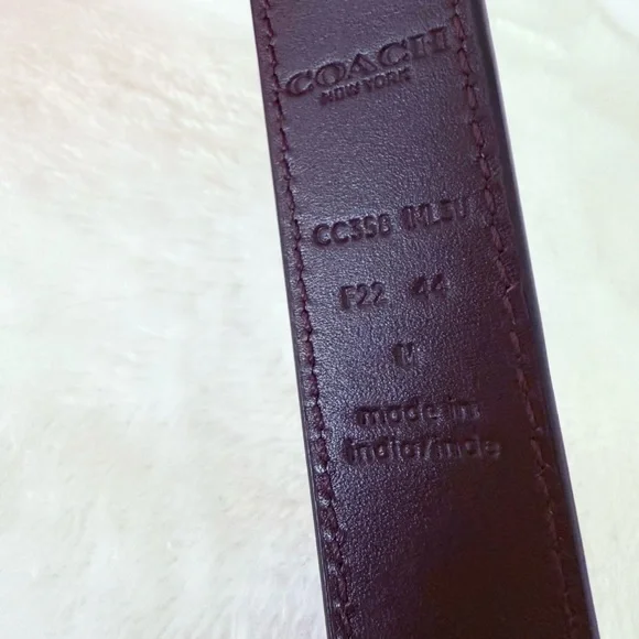 Coach Dark Brown Red Carriage Leather Belt Coach Dark Brown Red Carriage Leather Belt main image 2